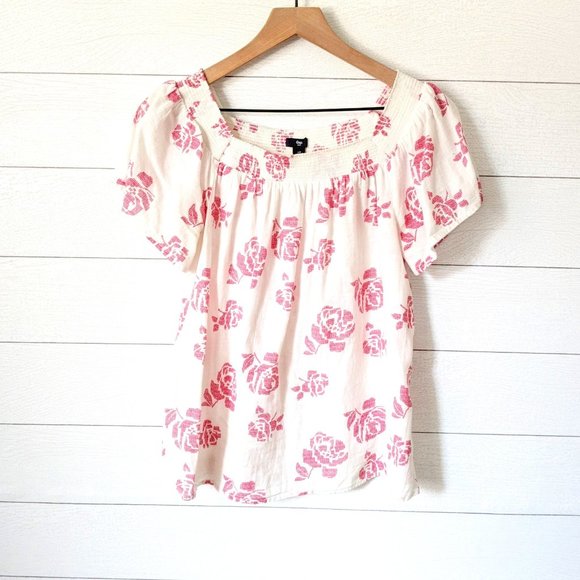 GAP Tops - GAP Smocked Square Neck Top M